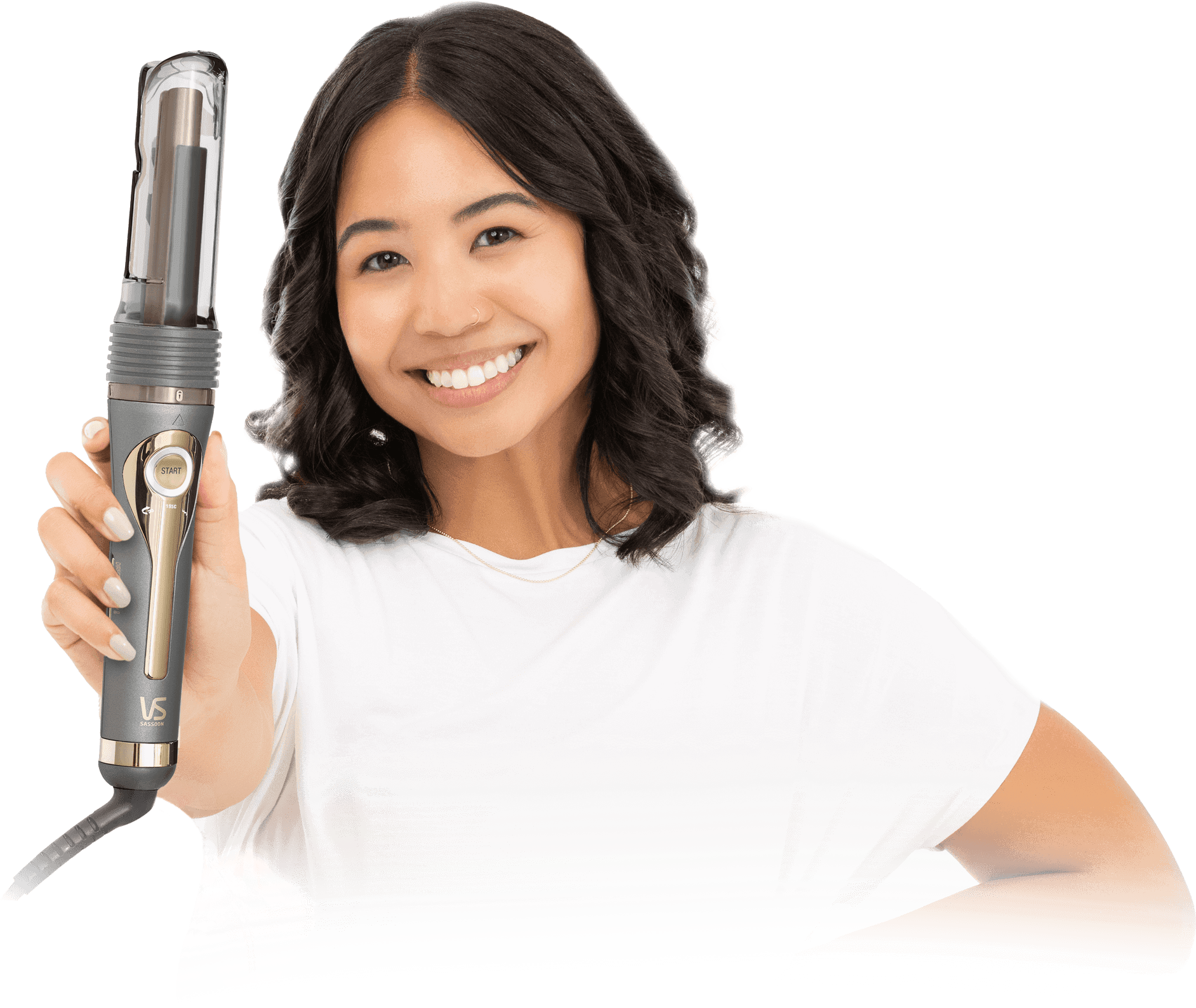 Girl Holding Curl Secret