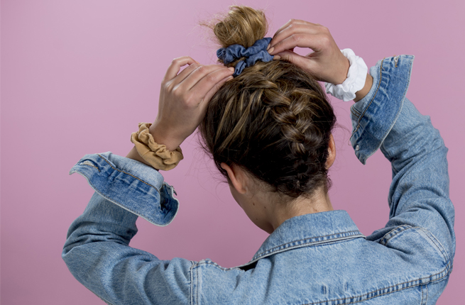 Braided scrunchie hairstyle