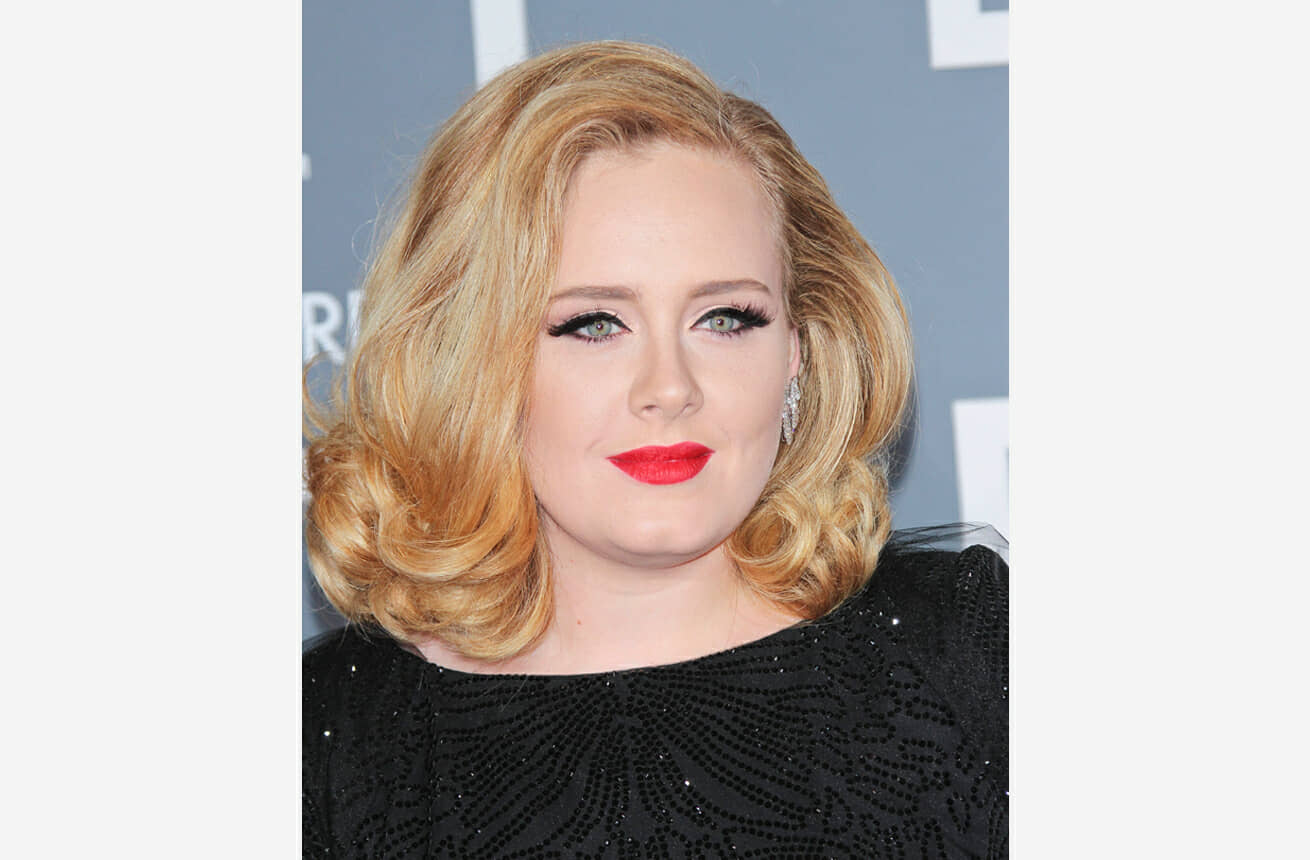 adele hair round face shape