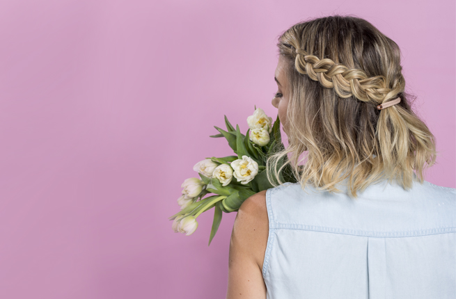 Half up braid hairstyle