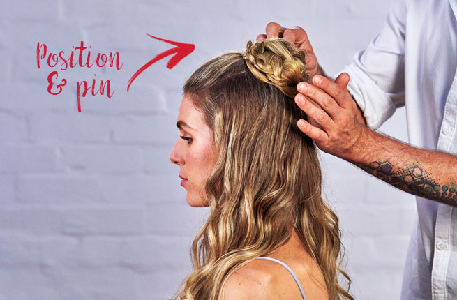 How to create a plaited top knot