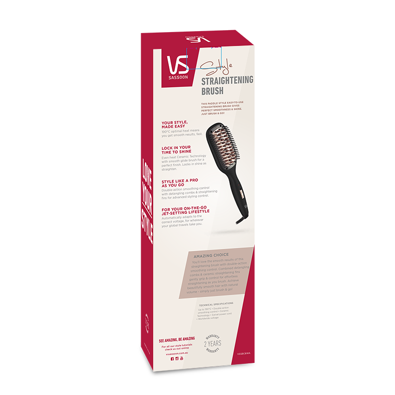 Perfect styler straightening deals hair brush