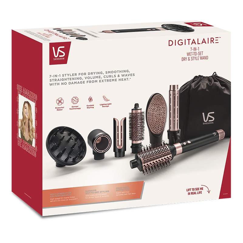 DigitalAIRE™ 7-in-1 Wet-To-Set Dry & Style Wand Packages