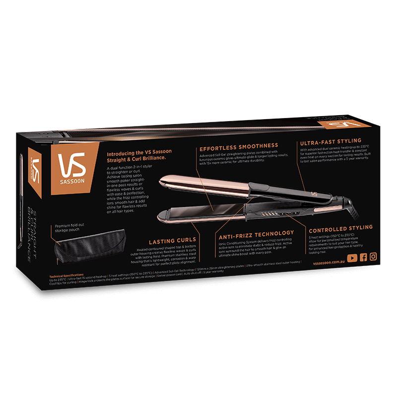 Vs sassoon straight & on sale curl brilliance hair styler
